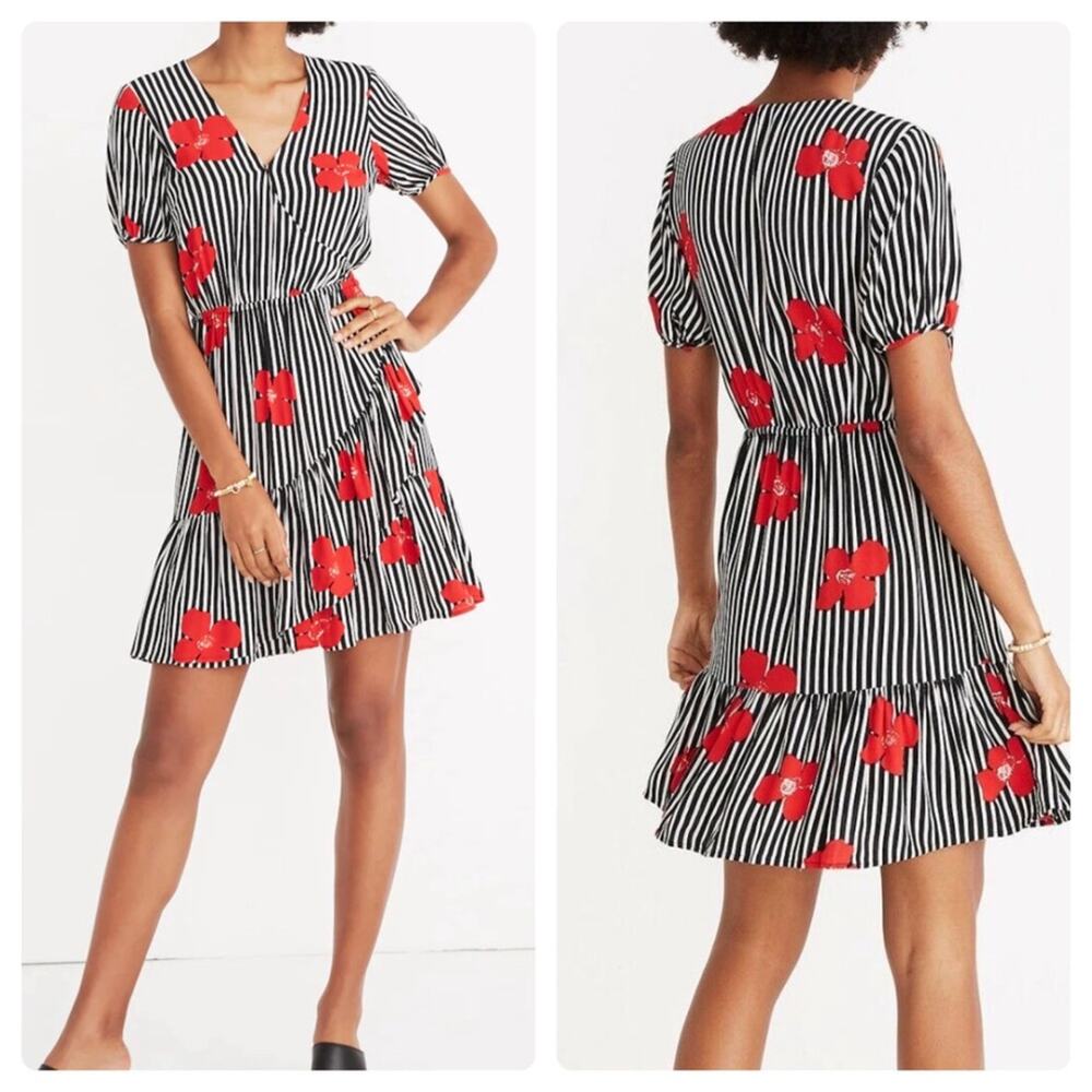 Madewell Ruffle Wrap Dress in Candied Orchids